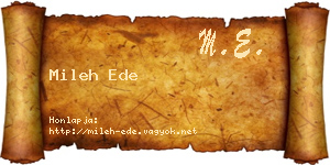 Mileh Ede névjegykártya